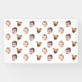 カスタム顔、家族ユニークギフト3写真顔 横断幕 (横)