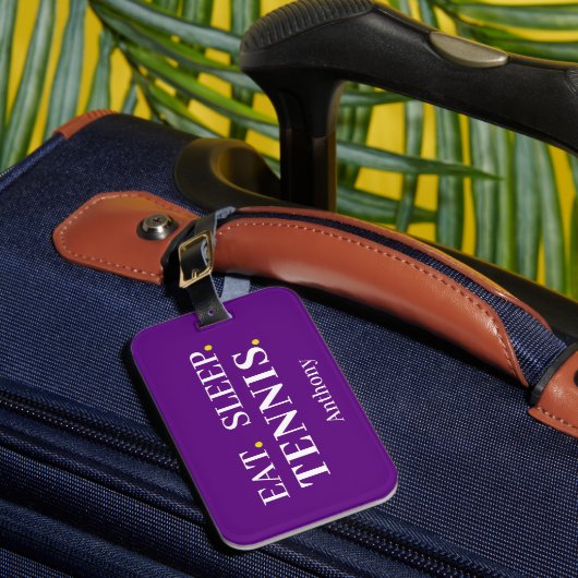 カスタム食べスリープ・テニス紫ラゲージタグ ラゲッジタグ (正面インサイチュ1)
