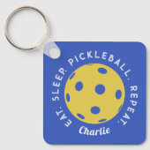 カスタム食べSleep Repeat Pickleball Keychain キーホルダー (正面)