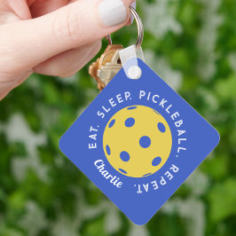 カスタム食べSleep Repeat Pickleball Keychain キーホルダー