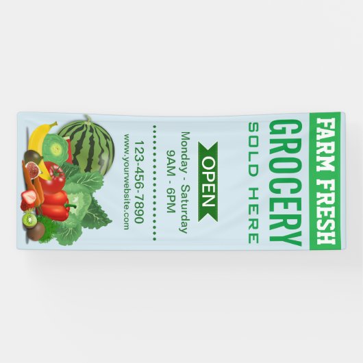 カスタム食料品店 横断幕 (横)