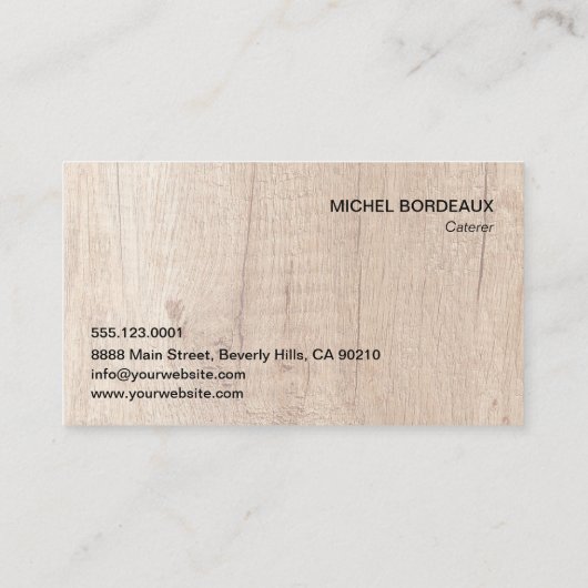 カスタム食素朴ケータリング事業 名刺 (裏面)