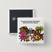 カスタム飼育動物ボタン 缶バッジ (正面&裏面)