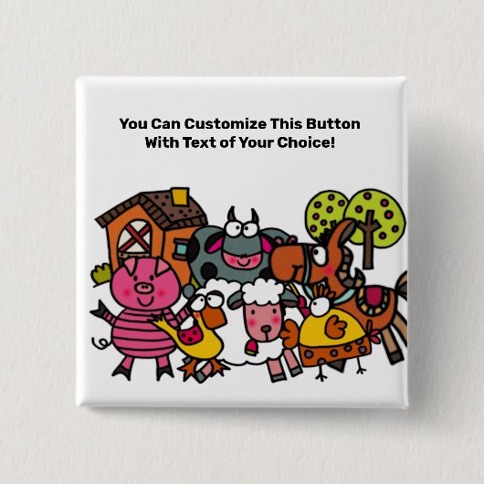 カスタム飼育動物ボタン 缶バッジ (正面)