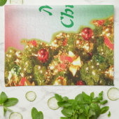 カスタム飾クリスマスツリー キッチンタオル (折り畳み)