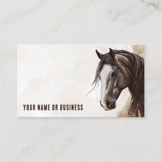 カスタム馬イラストレーションプロフェッショナル連絡 名刺 (正面)