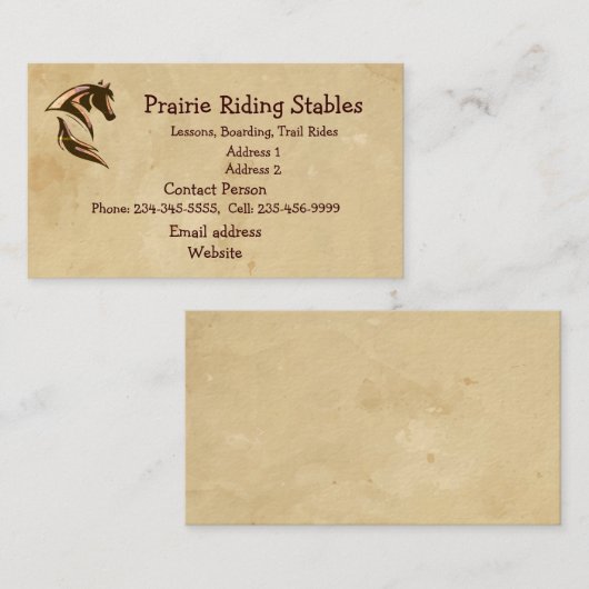 カスタム馬乗り厩舎の動物名刺 名刺 (正面/裏面)