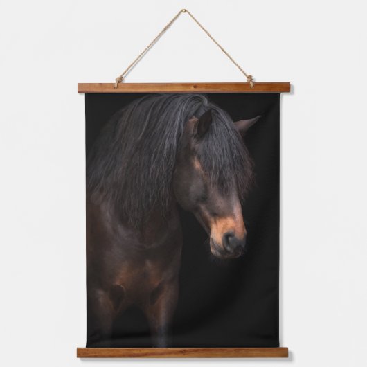 カスタム馬写真ペットポートレート記念記念 吊り下げ型タペストリー (正面)