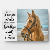 カスタム馬記念写真お気に入りのこんにちはウマ科の フォトプラーク (正面)