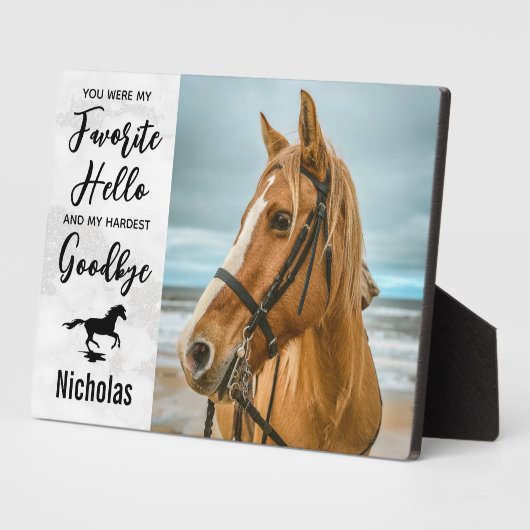 カスタム馬記念写真お気に入りのこんにちはウマ科の フォトプラーク (側面)