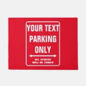 カスタム駐車専用おもしろい警告標識 ドアマット (正面)