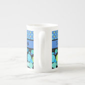 カスタム骨中国マグ青いモオン予測できなパターン ボーンチャイナマグカップ (裏面)