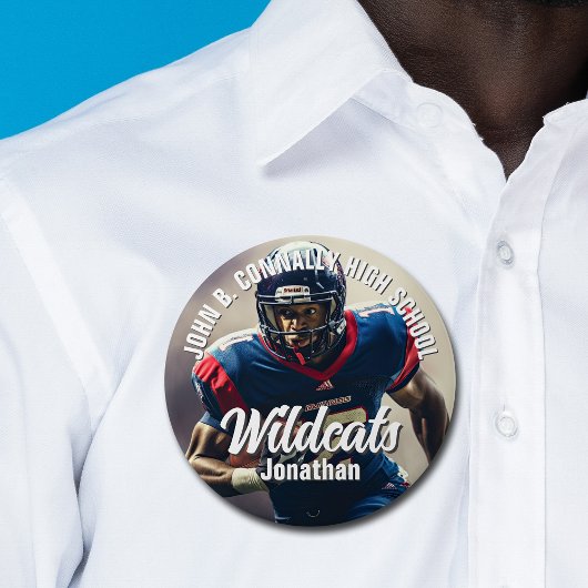 カスタム高校サッカー選手の写真大 缶バッジ