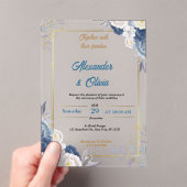 カスタム高級フローラアクリル結婚式招待状 アクリル招待状 (インサイチュ (ポータブル))