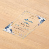 カスタム高級フローラアクリル結婚式招待状 アクリル招待状 (レイダウン)