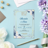 カスタム高級フローラアクリル結婚式招待状 アクリル招待状 (インサイチュ (ウェディング))