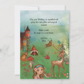 カスタム魅惑の森おとぎ話誕生日カード シーズンカード (裏面)