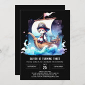 カスタム魅惑の海賊誕生日 招待状 (正面/裏面)