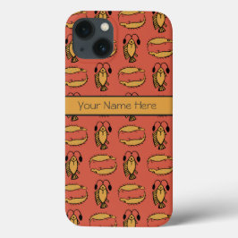 カスタム魚ワニのエジプトの部族の赤い黄色 iPhone 13ケース