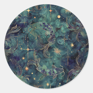 カスタム魚座の星占いシール ラウンドシール