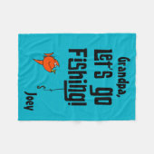 カスタム魚釣りだ! フリースブランケット (正面(横))