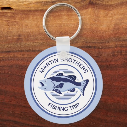 カスタム魚釣りトリップブルーレイクフィッシャーマン キーホルダー (正面)