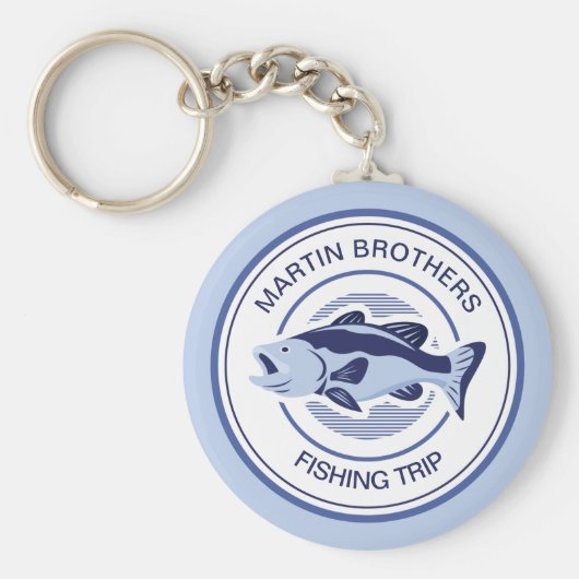カスタム魚釣りトリップブルーレイクフィッシャーマン キーホルダー (正面)