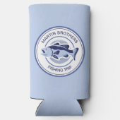 カスタム魚釣りトリップブルーレイクフィッシャーマン スリム缶クーラー (裏面)