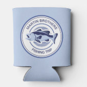 カスタム魚釣りトリップブルーレイクフィッシャーマン 缶クーラー (裏面)