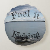 カスタム魚釣りパーソナライズされた枕 ラウンドクッション (裏面)