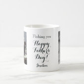 カスタム魚釣り写真の父の日 コーヒーマグカップ (中央)