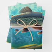 カスタム魚釣り包装紙 – ギフトパーソナライズされた品 ラッピングペーパーシート (インサイチュ)