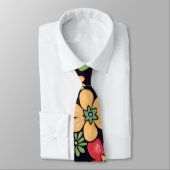 カスタム鮮やかなカラフル花 ネクタイ (タイ)