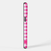 カスタム鮮やかなピンクの白いパタ市松模様にーン iPhoneケース (右側面)