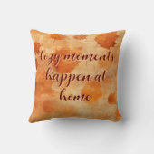 カスタム鮮やかオレンジブラウン離れ クッション (裏面)