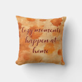 カスタム鮮やかオレンジブラウン離れ クッション (正面)