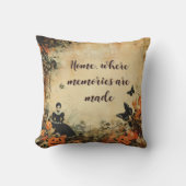 カスタム鮮やかオレンジブラウン離れ クッション (正面)