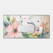 カスタム鳥の水色 デスクマット (キーボード&マウス)