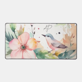 カスタム鳥の水色 デスクマット