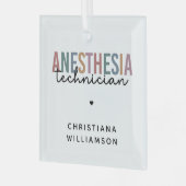 カスタム麻酔技術者レトロ麻酔技術 ガラスオーナメント (正面左)