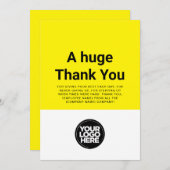 カスタム黄お礼従業員の感謝状 招待状 (正面/裏面)