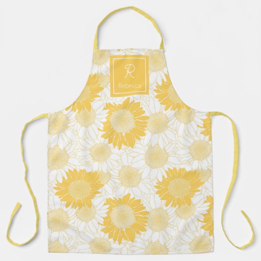 カスタム黄ひまわり エプロン (正面)