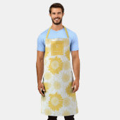 カスタム黄ひまわり エプロン (着用した状態)