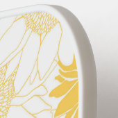 カスタム黄ひまわり ピックルボールラケット (左詳細)