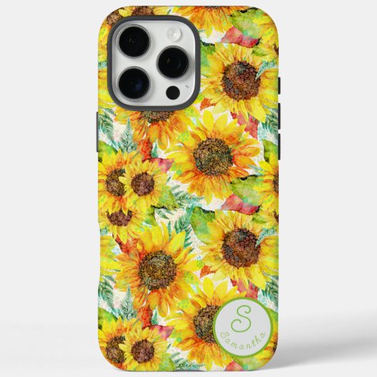 カスタム黄ひまわり Case-Mate iPhoneケース (裏面)