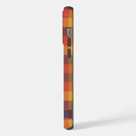 カスタム黄オレンジパープル市松模様にパターン iPhoneケース (左側面)