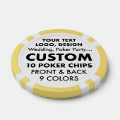 カスタム黄パーソナライズされたトランプのポーカーチップ(10) ポーカーチップ (シングル)