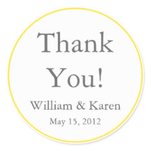 カスタム黄色お礼シールと好意ラベル