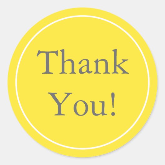 カスタム黄色お礼ステッカー&お気に入りラベル ラウンドシール (正面)