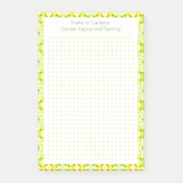 カスタム黄色かわいらし点グリッドガーデンレイアウトプラン ポストイット